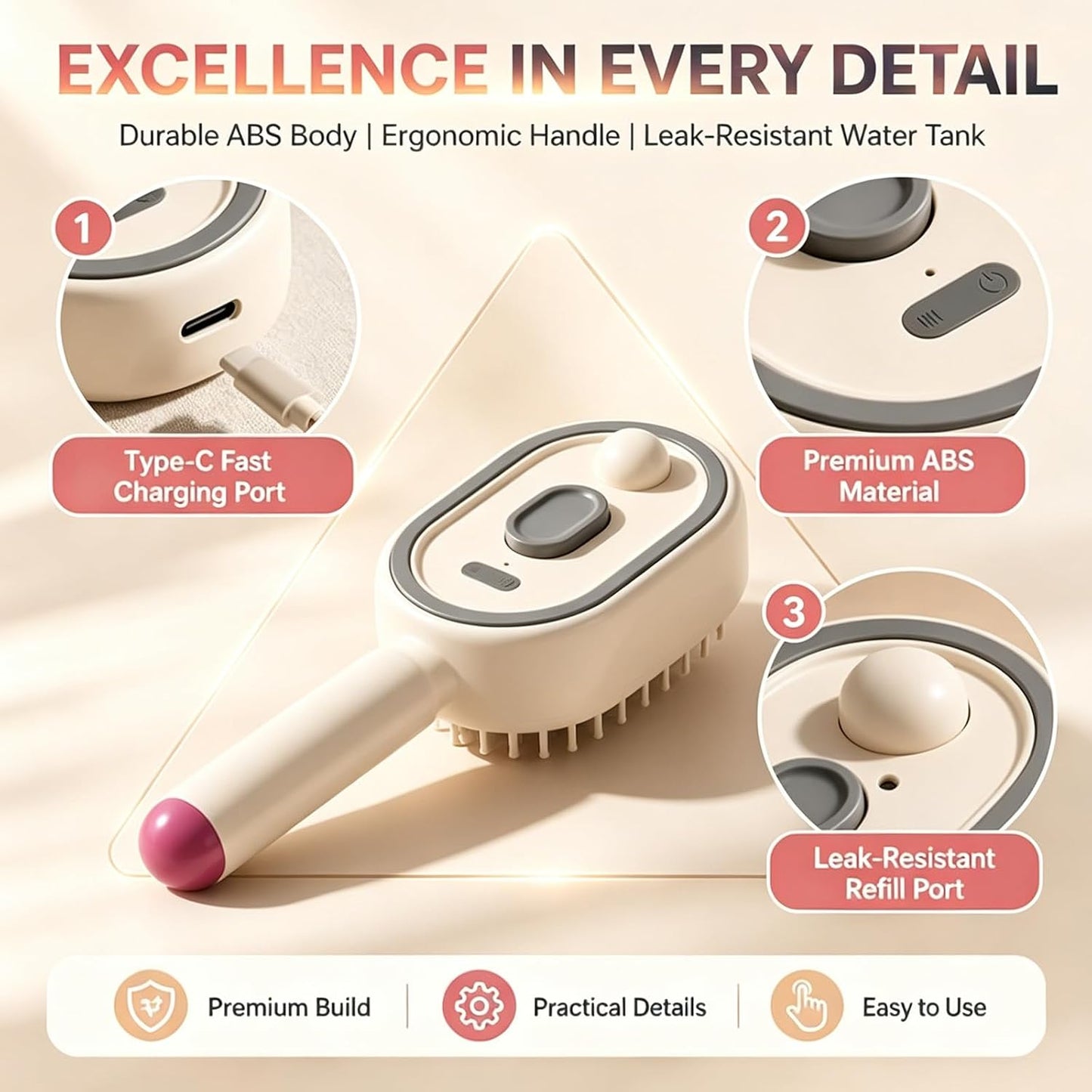 Rechargeable Electric Steam Hair Brush | 🔥 40% OFF