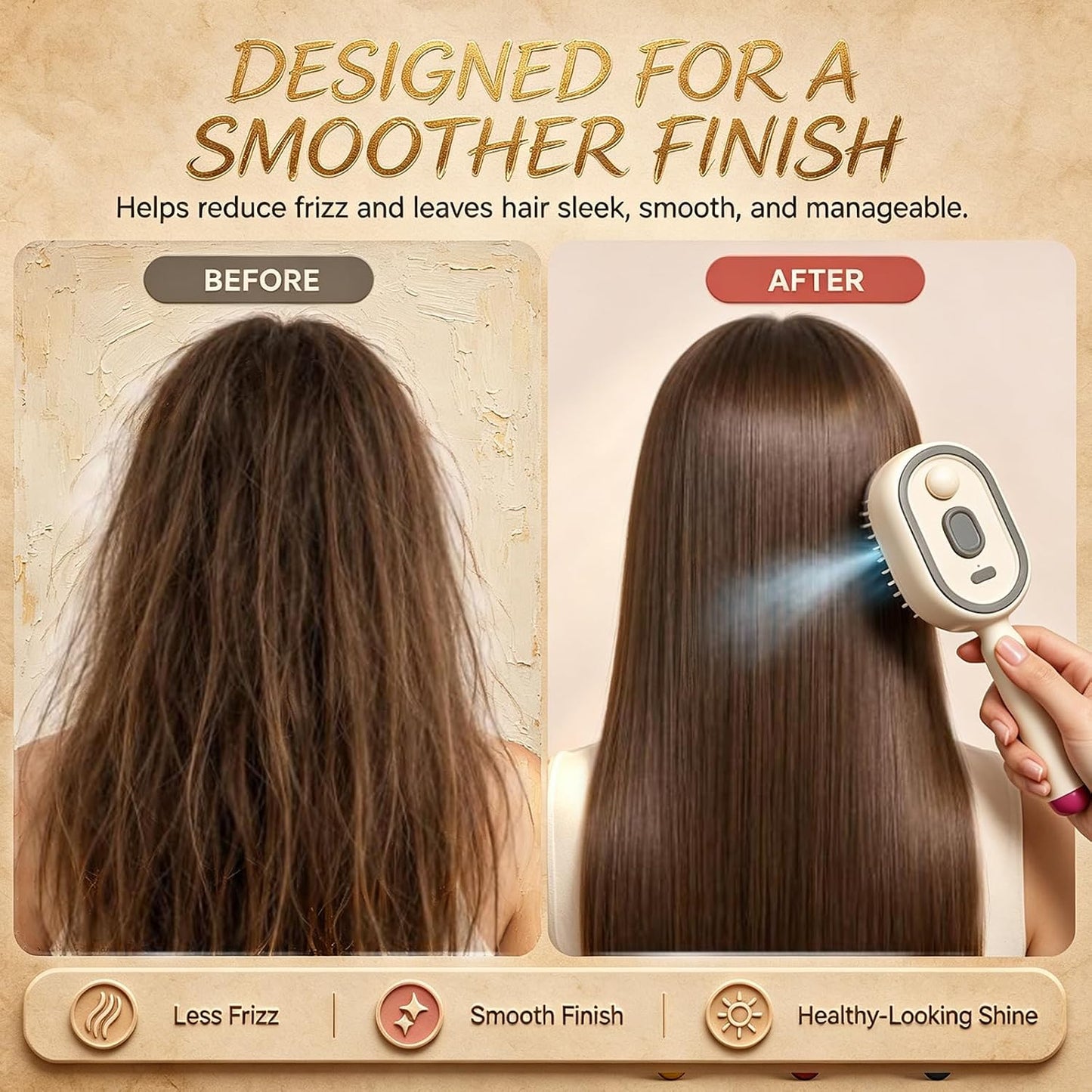 Rechargeable Electric Steam Hair Brush | 🔥 40% OFF
