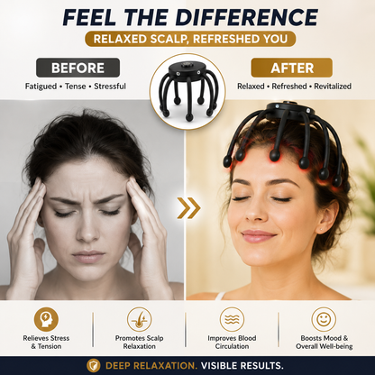 360° Cordless Scalp & Head Massager – Portable Relaxation Massage Tool