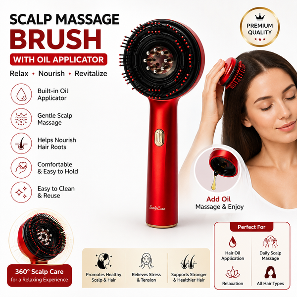 Scalp Massage Brush with Oil Applicator
