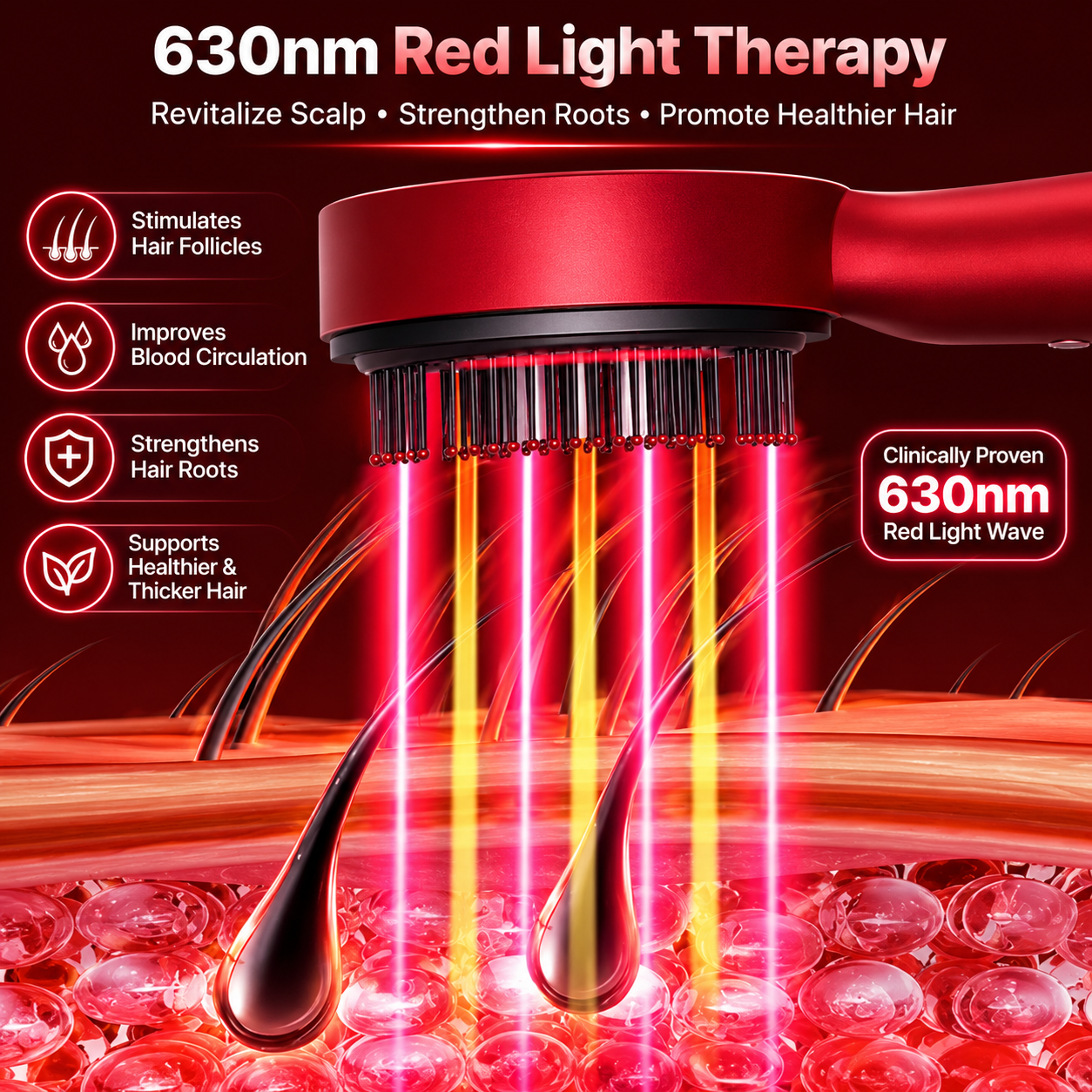 Scalp Massage Brush with Oil Applicator