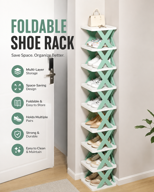Foldable Space-Saving Shoe Rack Organizer – Multi-Layer Storage Stand