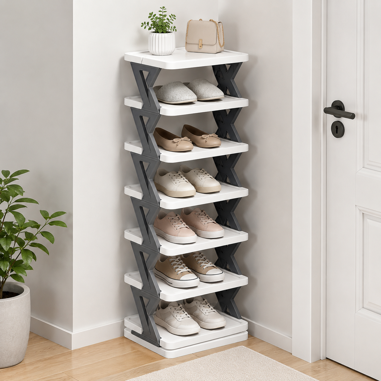 Foldable Space-Saving Shoe Rack Organizer – Multi-Layer Storage Stand